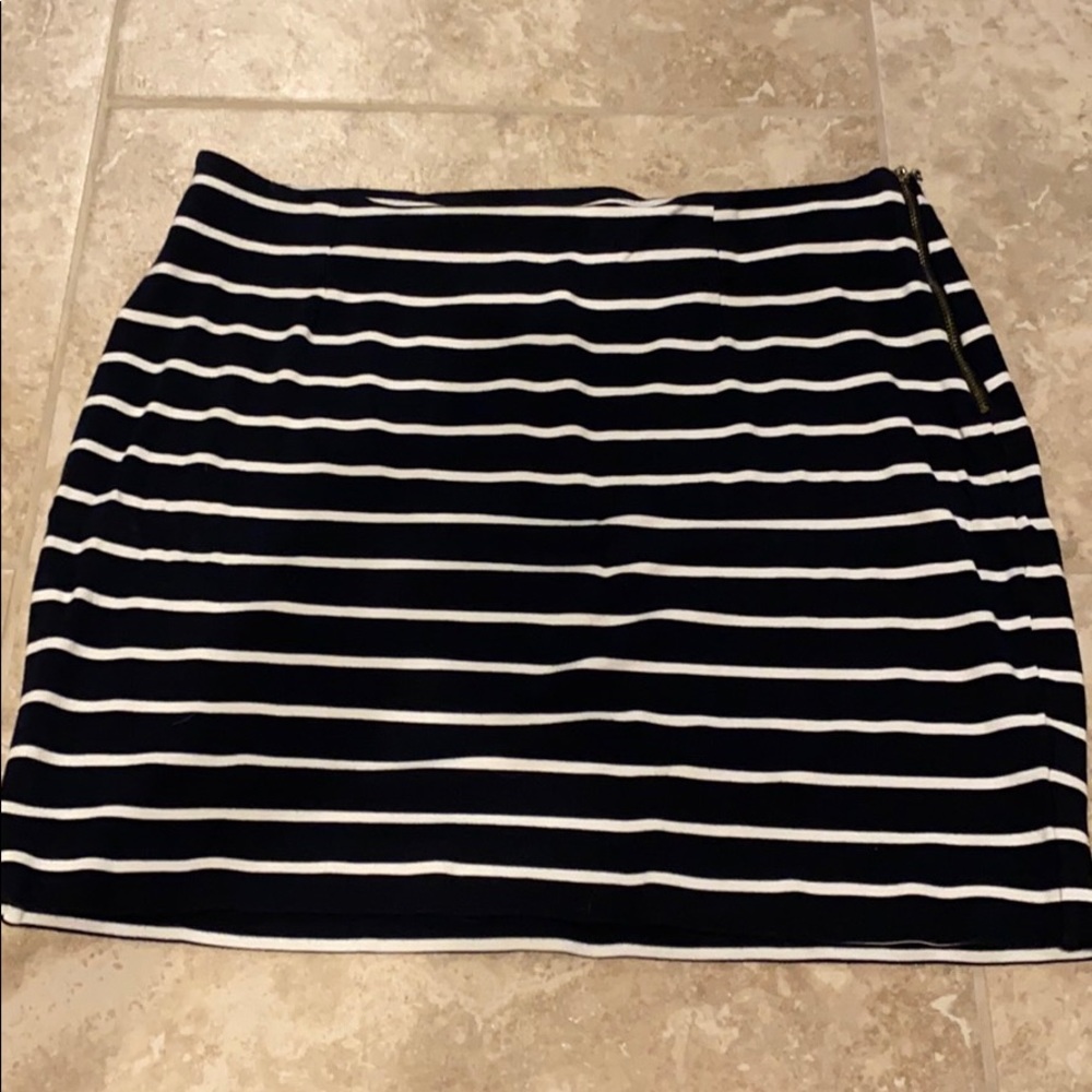 Blue and white striped BR skirt